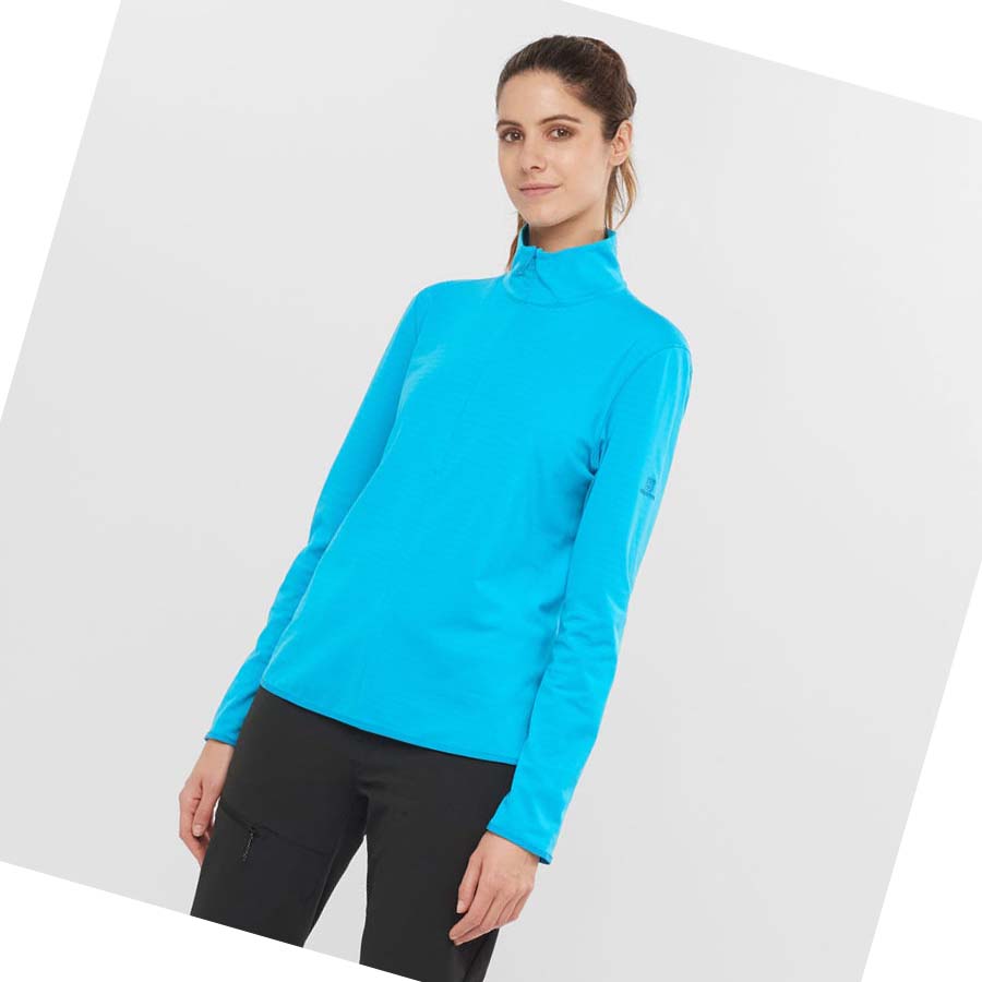 Salomon ESSENTIAL LIGHTWARM Hoodie Dam Blå | SE1101RVD