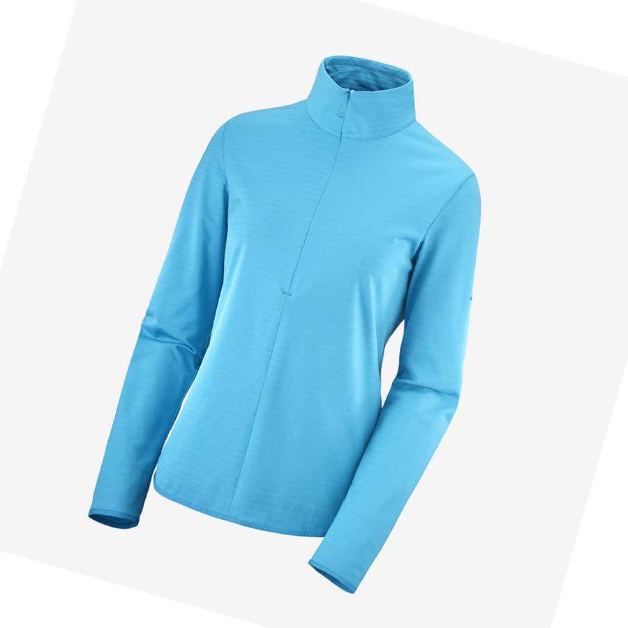 Salomon ESSENTIAL LIGHTWARM Hoodie Dam Blå | SE1101RVD