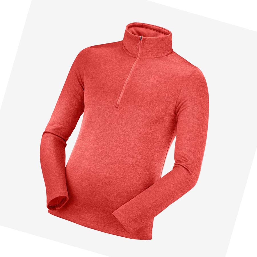 Salomon ESSENTIAL LIGHTWARM SEAMLESS Hoodie Herr Orange | SE417SGL