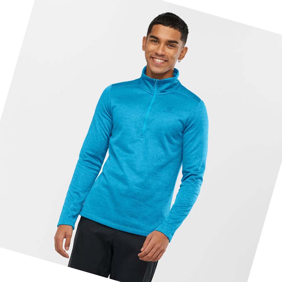 Salomon ESSENTIAL LIGHTWARM SEAMLESS Hoodie Herr Blå | SE419PJJ