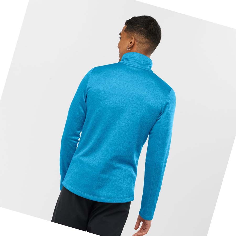 Salomon ESSENTIAL LIGHTWARM SEAMLESS Hoodie Herr Blå | SE419PJJ