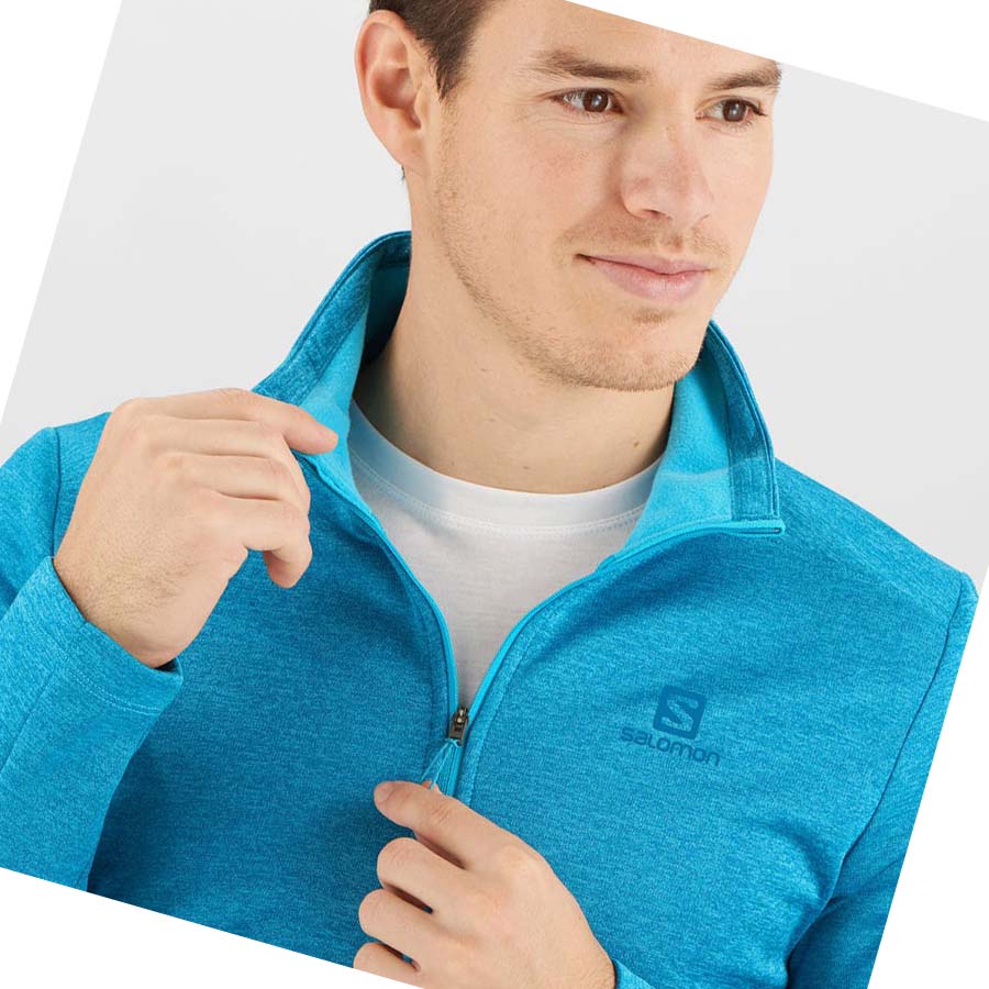 Salomon ESSENTIAL LIGHTWARM SEAMLESS Hoodie Herr Blå | SE419PJJ