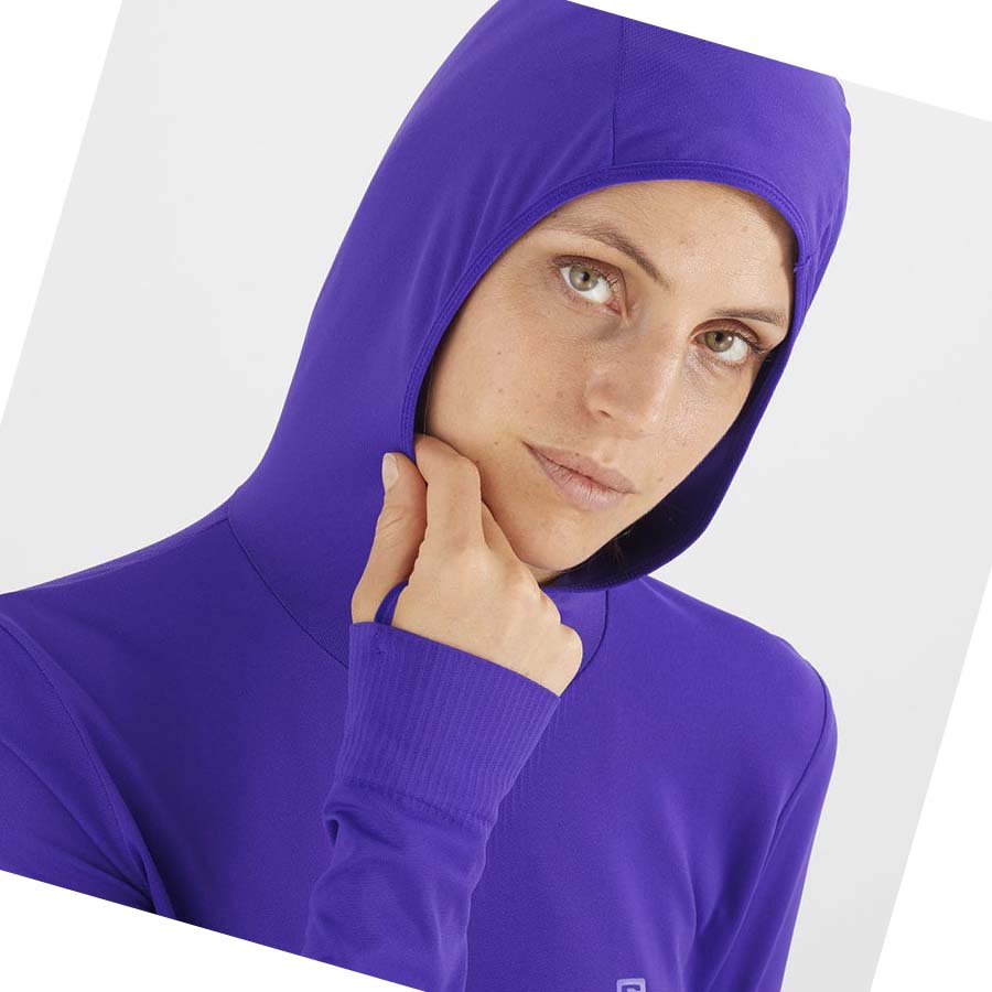 Salomon ESSENTIAL SEAMLESS Hoodie Dam Lila | SE1095PJJ