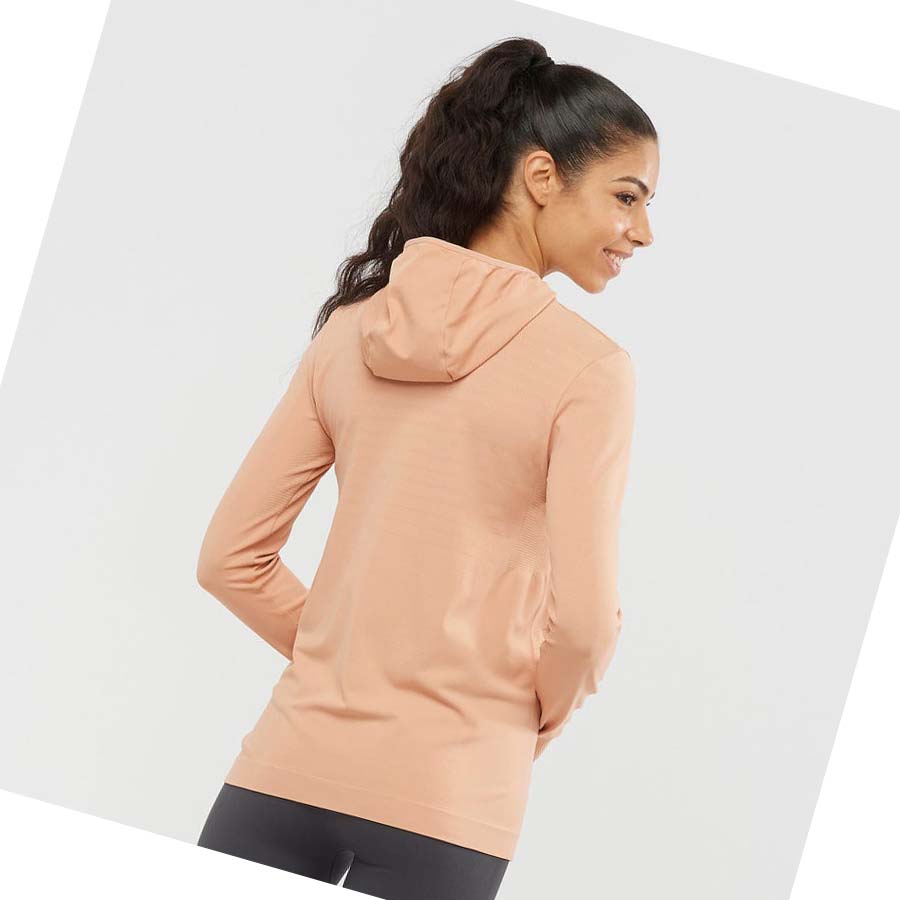 Salomon ESSENTIAL SEAMLESS Hoodie Dam Rosa | SE1093SGL