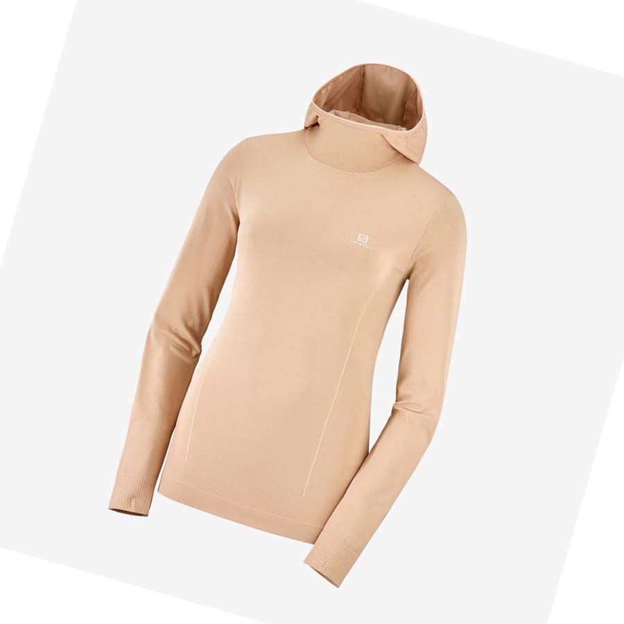 Salomon ESSENTIAL SEAMLESS Hoodie Dam Rosa | SE1093SGL