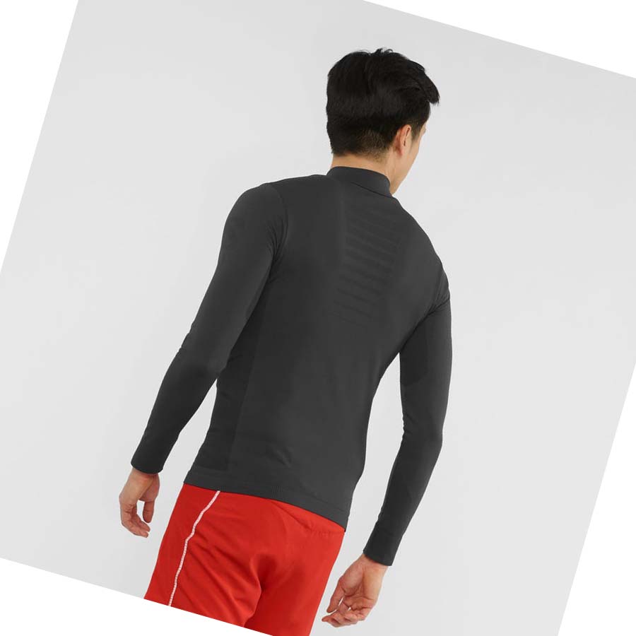 Salomon ESSENTIAL SEAMLESS Hoodie Herr Svarta | SE408XYU