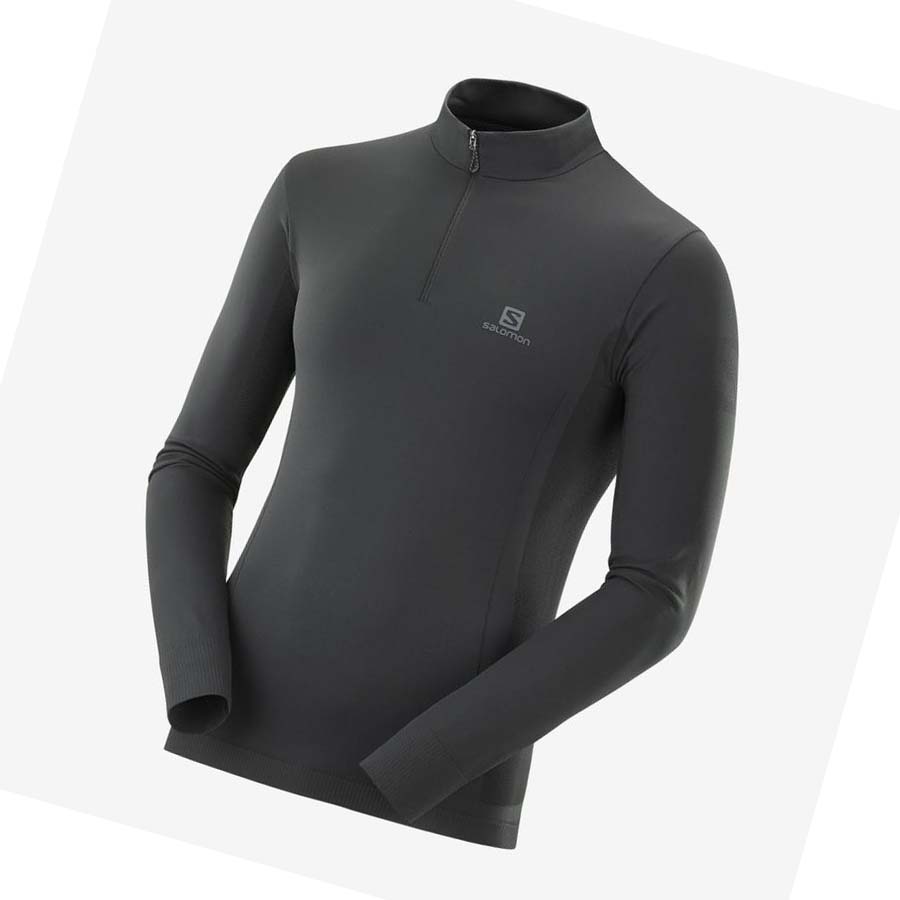 Salomon ESSENTIAL SEAMLESS Hoodie Herr Svarta | SE408XYU