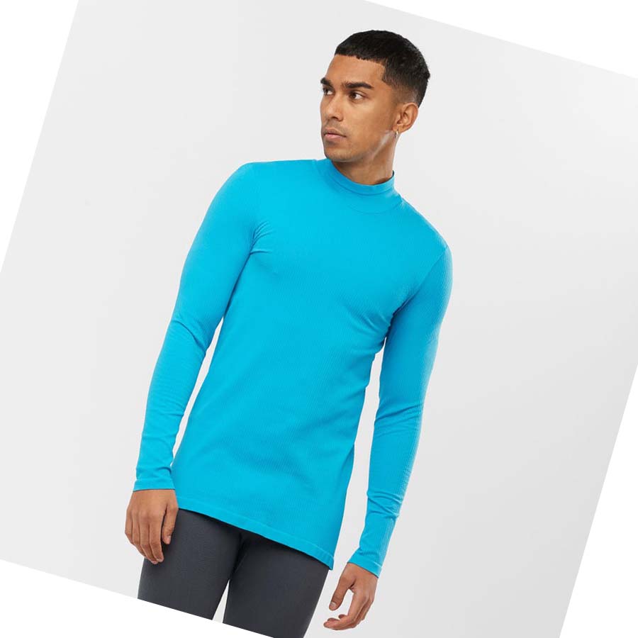 Salomon ESSENTIAL SEAMLESS T-shirt Herr Blå | SE379BEX