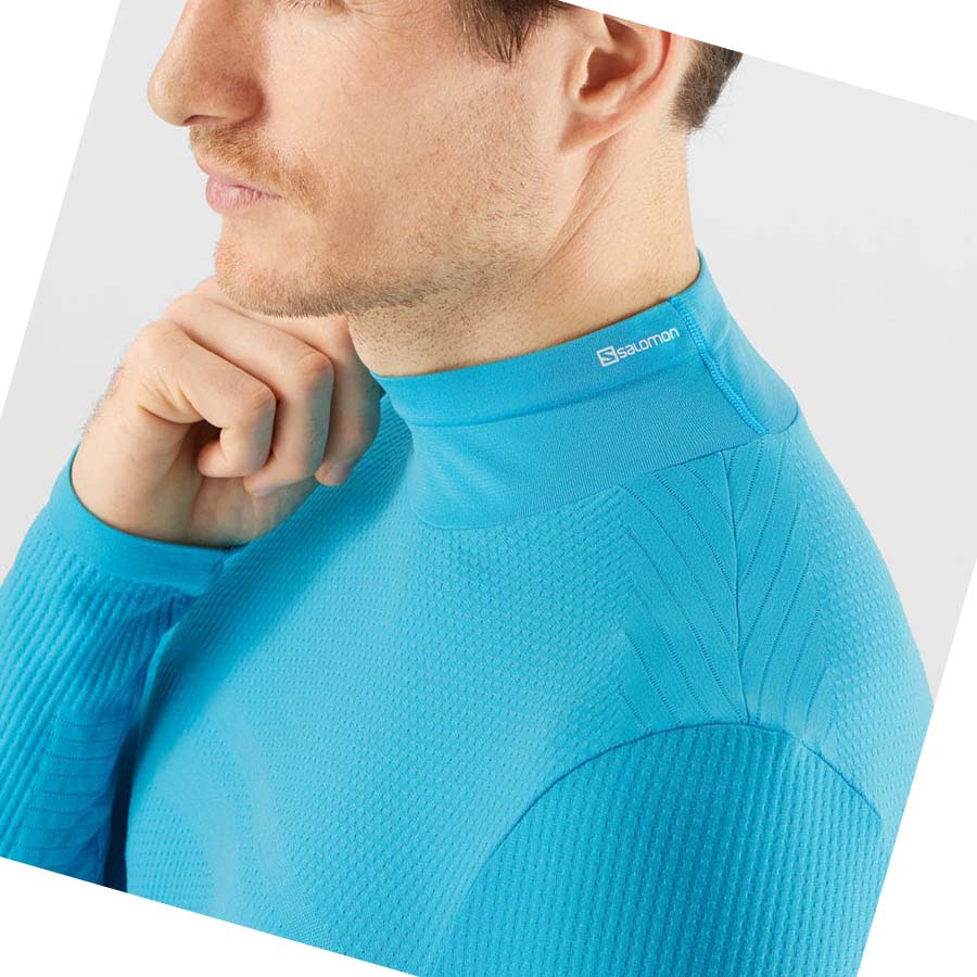 Salomon ESSENTIAL SEAMLESS T-shirt Herr Blå | SE379BEX