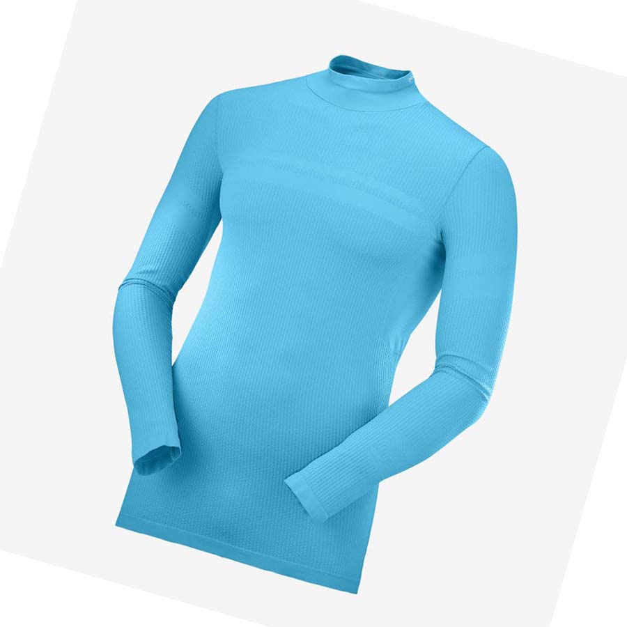 Salomon ESSENTIAL SEAMLESS T-shirt Herr Blå | SE379BEX