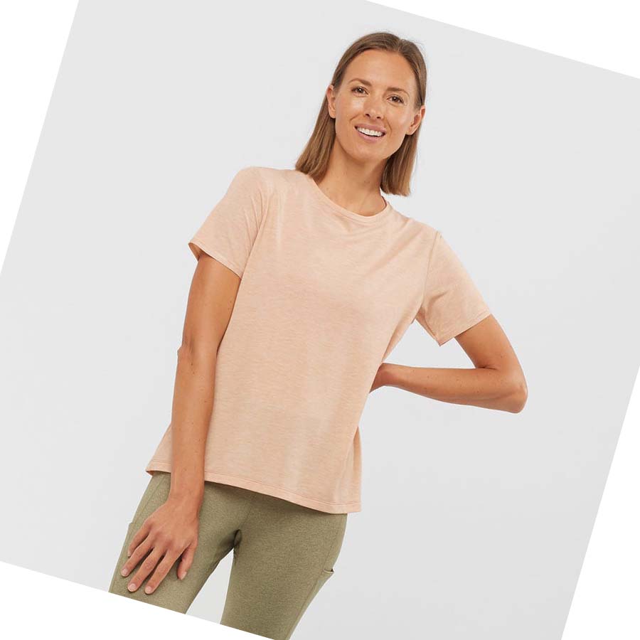 Salomon ESSENTIAL TENCEL T-shirt Dam Beige | SE1060LIS