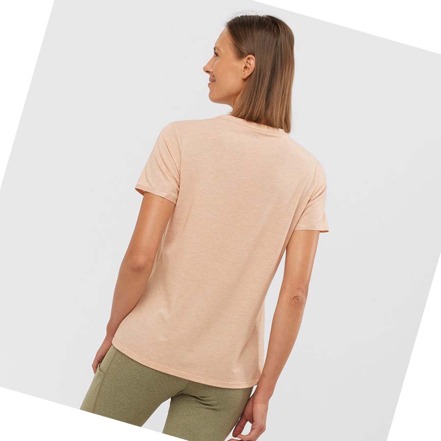 Salomon ESSENTIAL TENCEL T-shirt Dam Beige | SE1060LIS