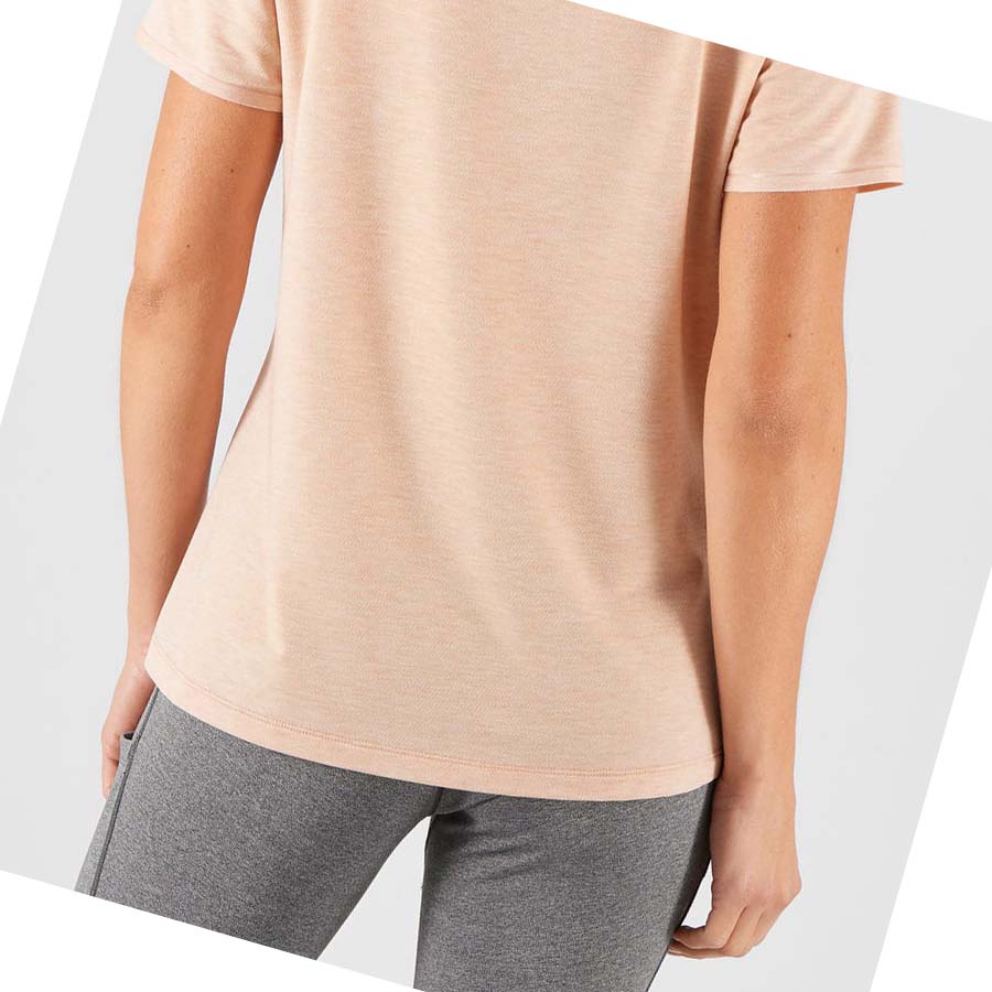 Salomon ESSENTIAL TENCEL T-shirt Dam Beige | SE1060LIS