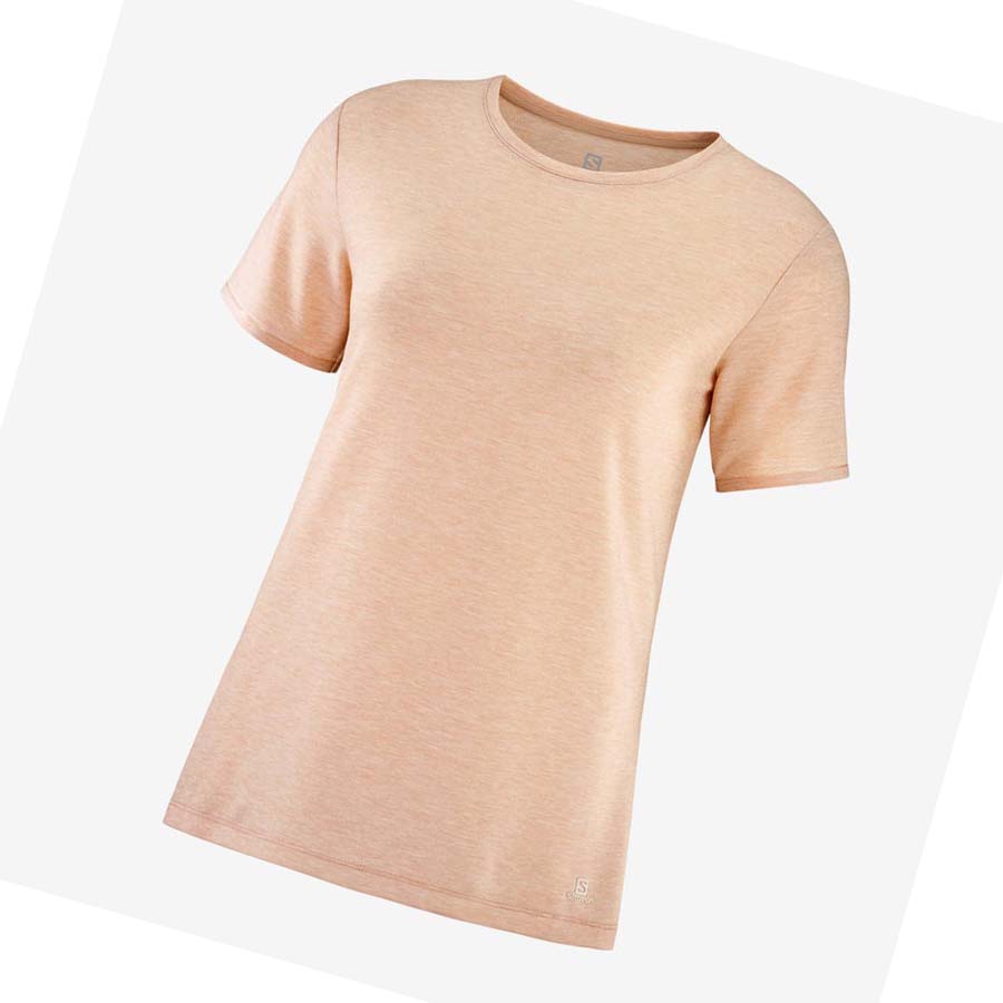 Salomon ESSENTIAL TENCEL T-shirt Dam Beige | SE1060LIS