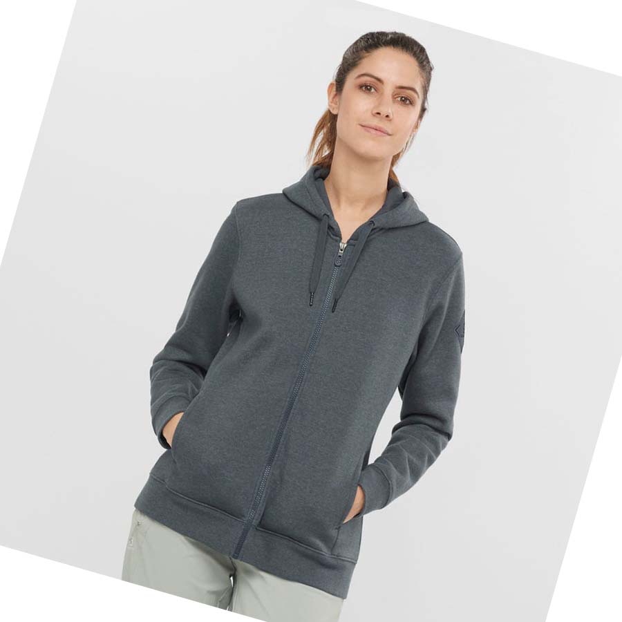 Salomon ESSENTIAL WARM SALOMON Hoodie Dam Grå | SE1111ZUT