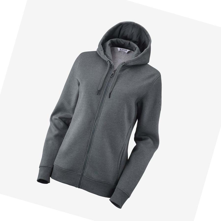 Salomon ESSENTIAL WARM SALOMON Hoodie Dam Grå | SE1111ZUT