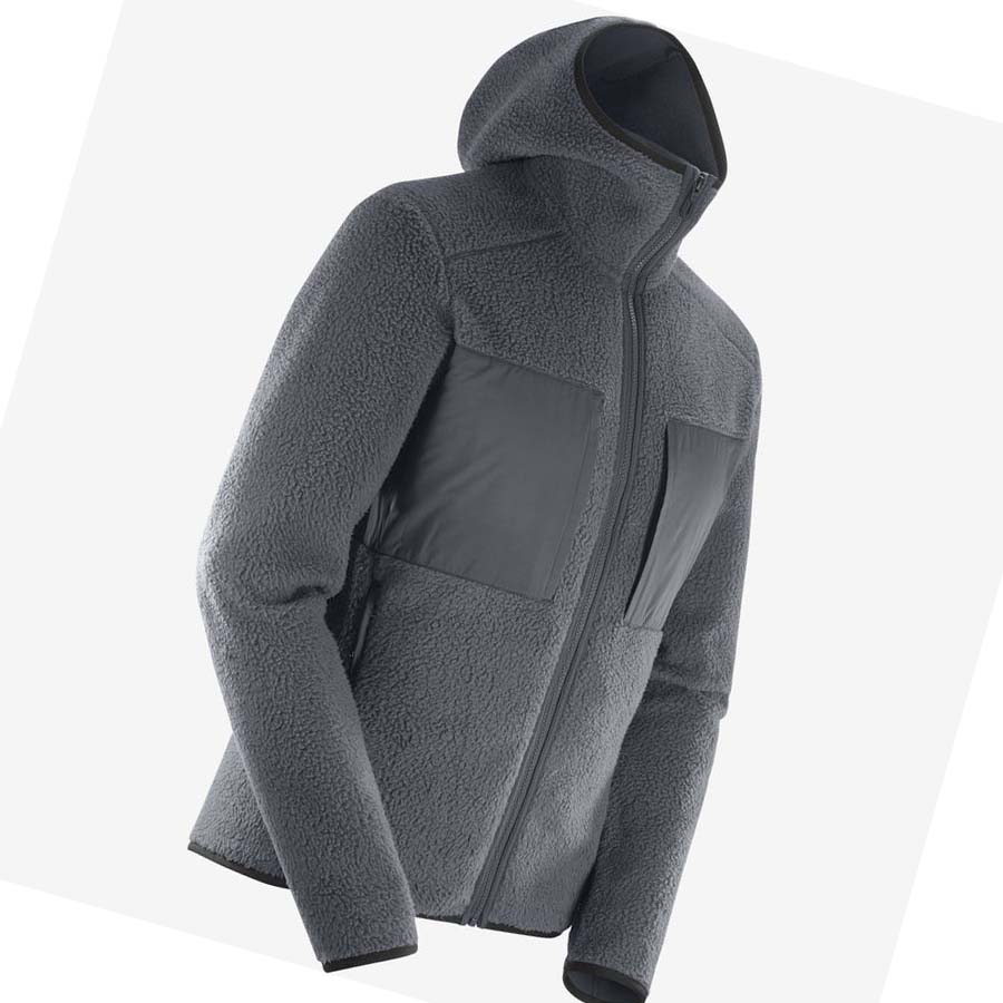 Salomon ESSENTIAL WARM TEDDY Hoodie Herr Grå | SE412JPQ