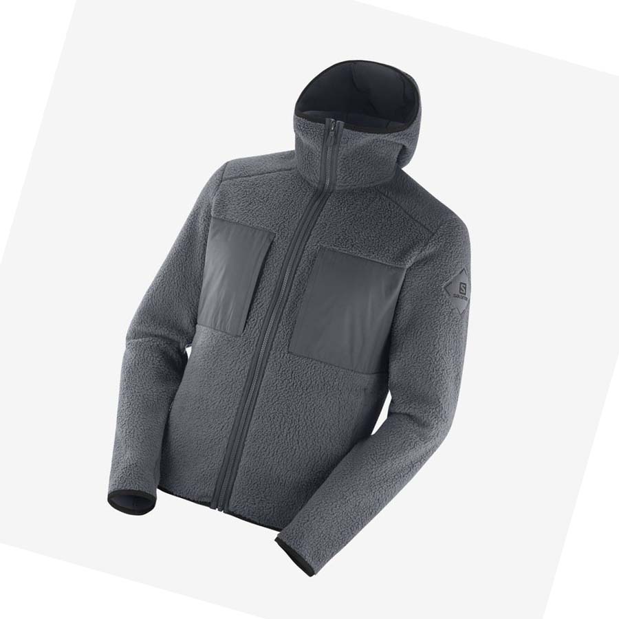 Salomon ESSENTIAL WARM TEDDY Hoodie Herr Grå | SE412JPQ