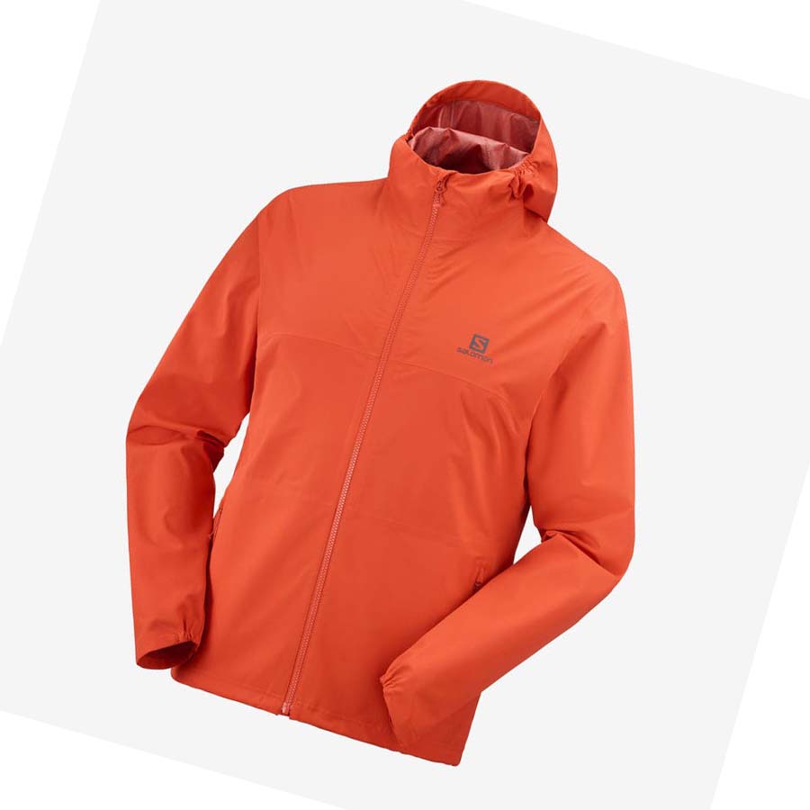 Salomon ESSENTIAL WATERPROOF 2.5L Jacka Herr Orange | SE339SGL