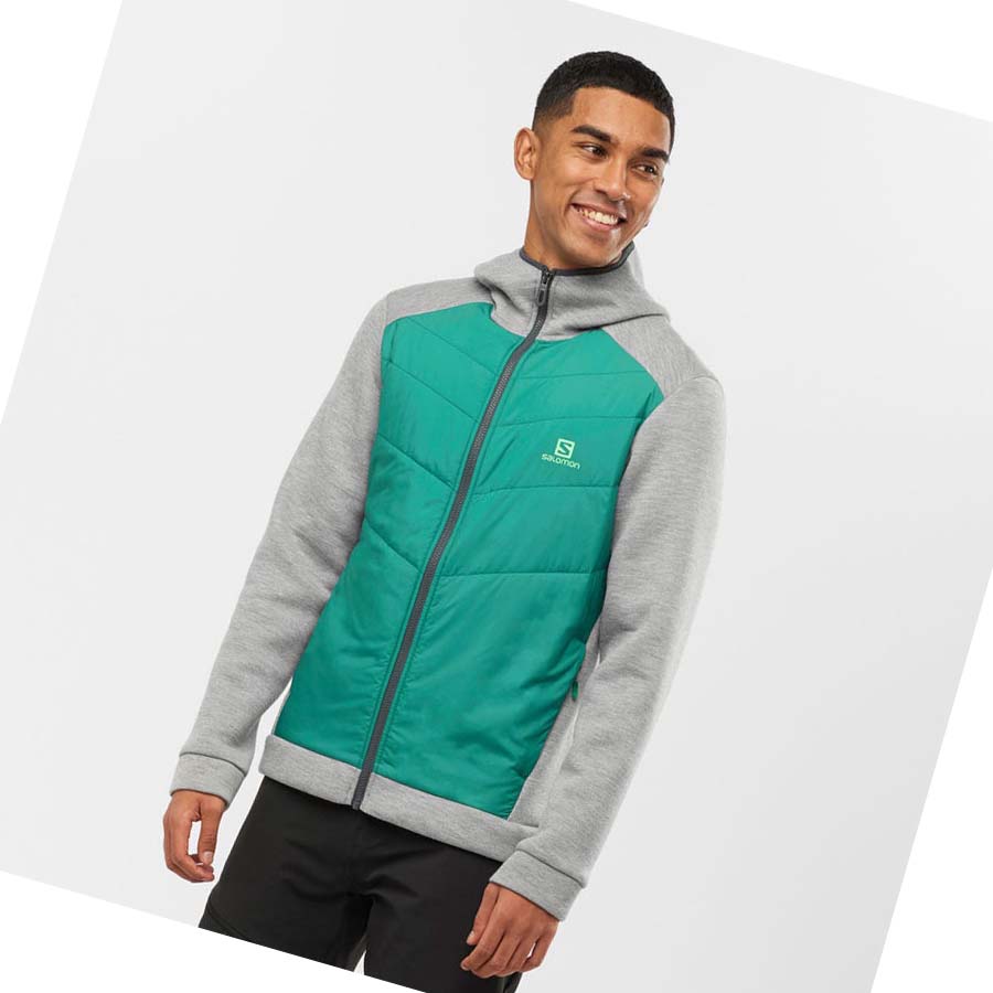 Salomon ESSENTIAL XWARM HYBRID Hoodie Herr Gröna | SE411KOR