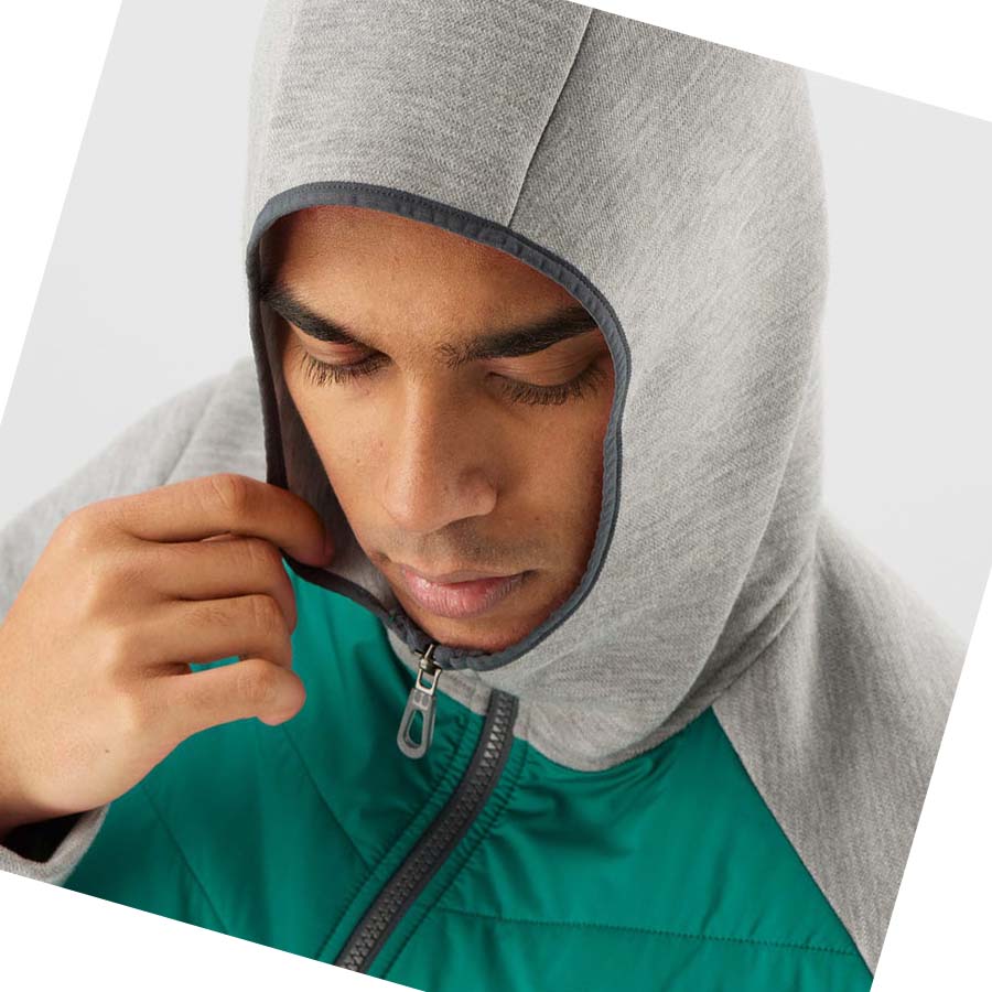 Salomon ESSENTIAL XWARM HYBRID Hoodie Herr Gröna | SE411KOR