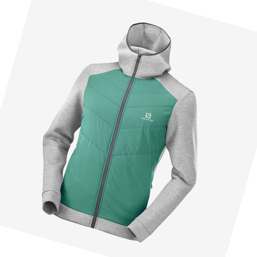 Salomon ESSENTIAL XWARM HYBRID Hoodie Herr Gröna | SE411KOR