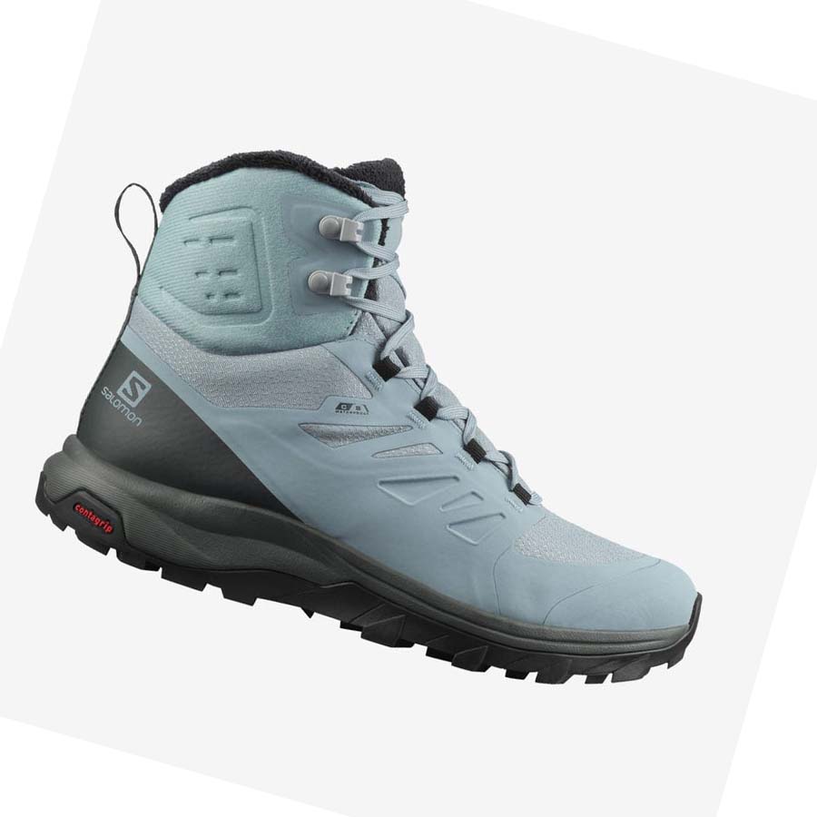 Salomon OUTBLAST THINSULATE™ CLIMASALOMON™ WATERPROOF Vinterkängor Dam Blå | SE1014DFM