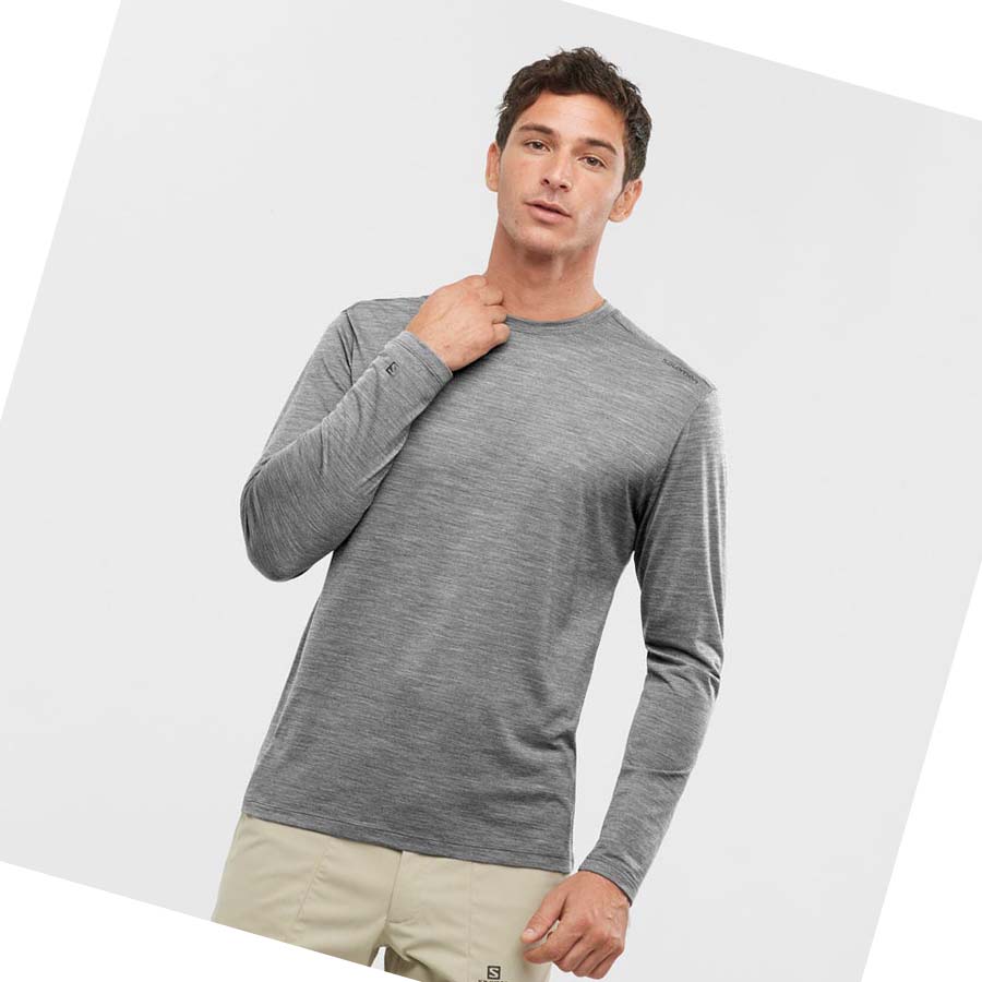 Salomon OUTLIFE MERINO BLEND T-shirt Herr Grå | SE383ZUT