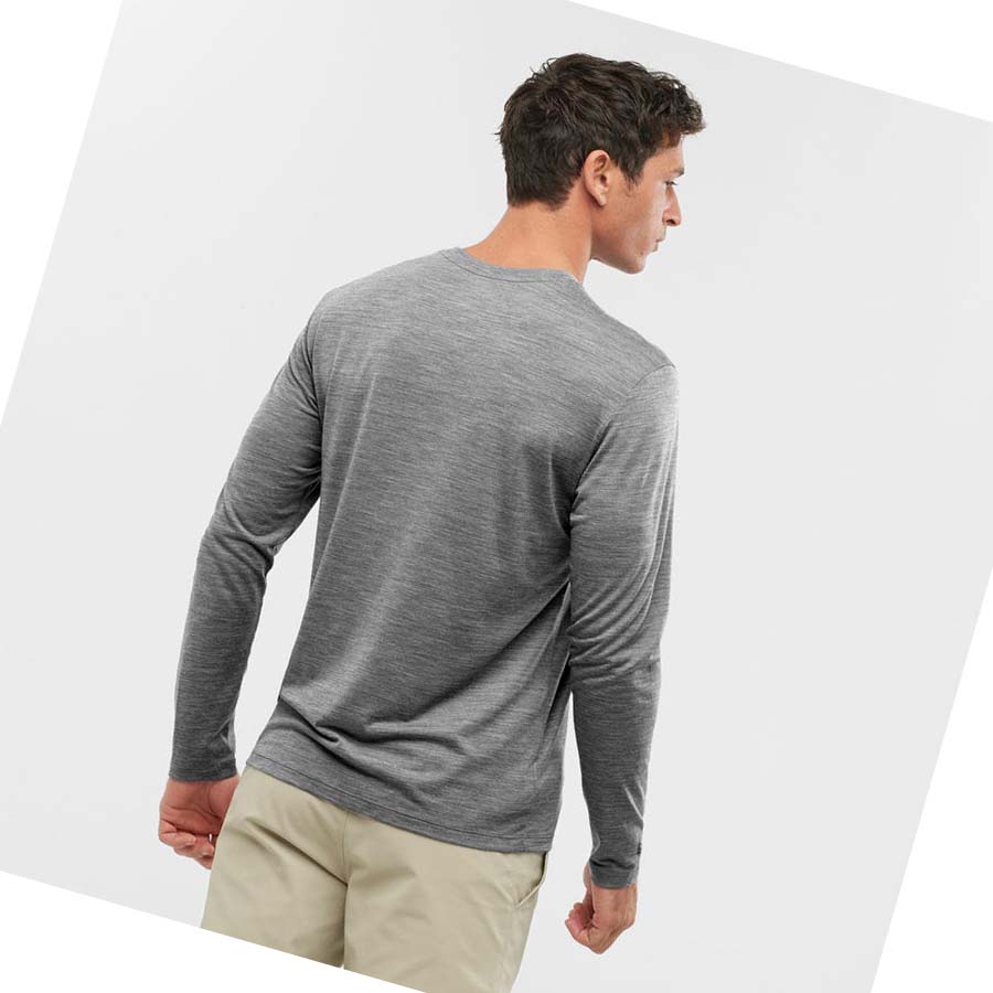 Salomon OUTLIFE MERINO BLEND T-shirt Herr Grå | SE383ZUT