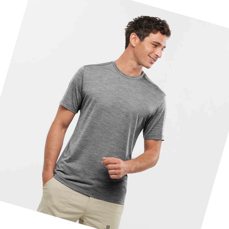 Salomon OUTLIFE MERINO BLEND T-shirt Herr Grå | SE404NWY