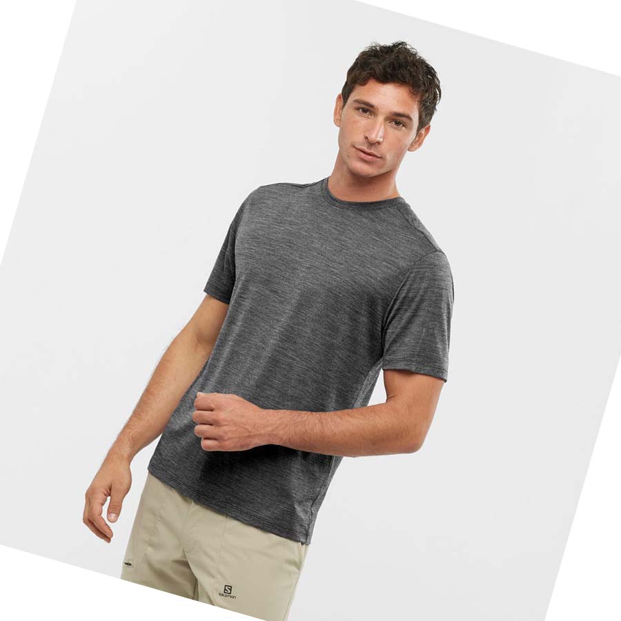 Salomon OUTLIFE MERINO BLEND T-shirt Herr Svarta | SE405BEX