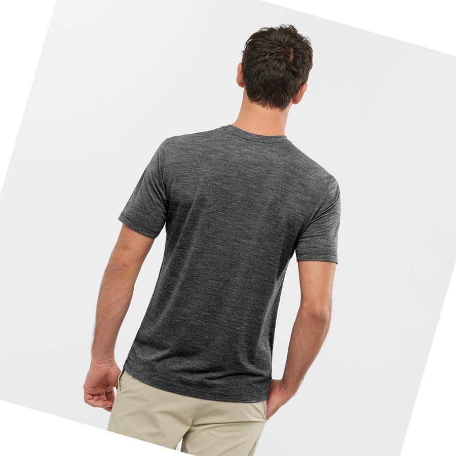 Salomon OUTLIFE MERINO BLEND T-shirt Herr Svarta | SE405BEX