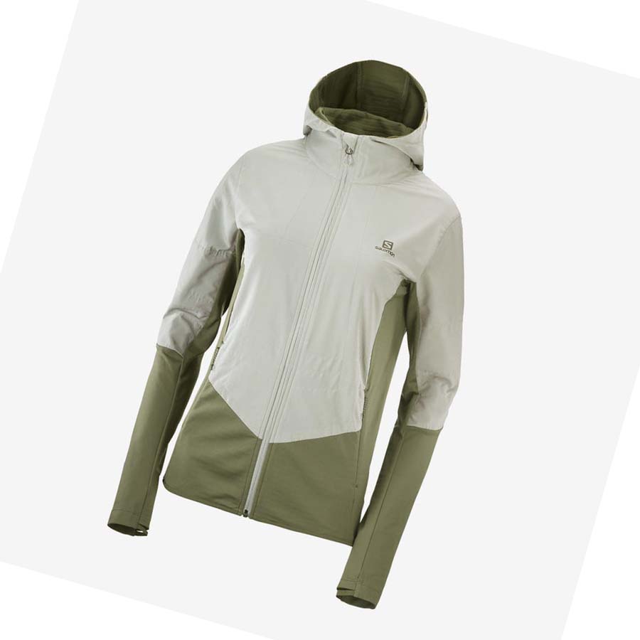 Salomon OUTLINE ALL SEASON HYBRID Hoodie Dam Olivgröna | SE1089HAP