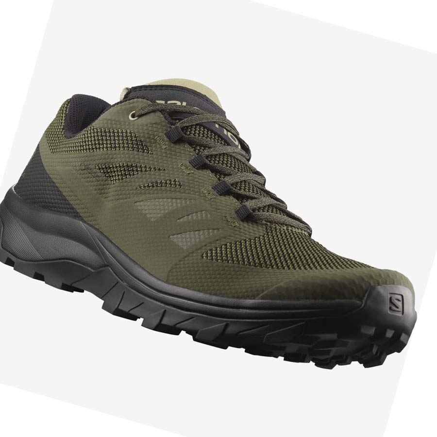 Salomon OUTLINE GORE-TEX Vandringsskor Herr Olivgröna Svarta | SE26DFM