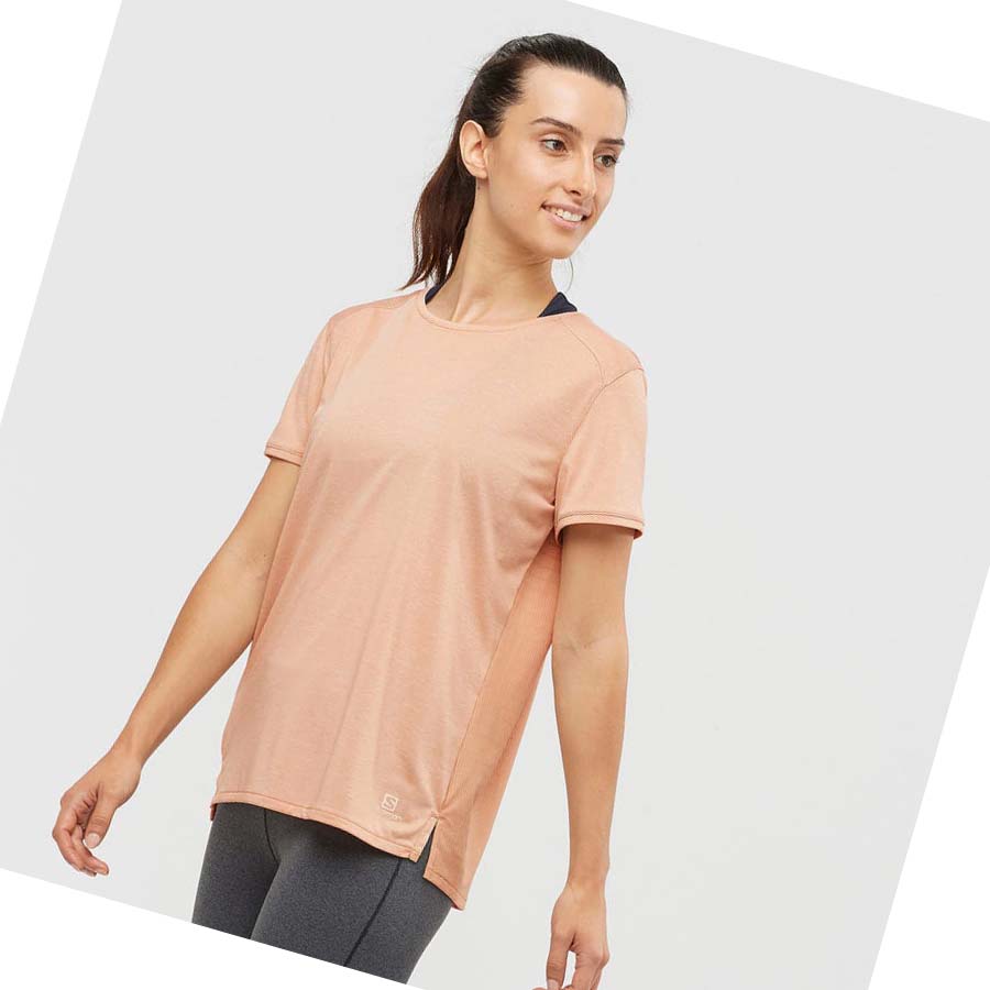 Salomon OUTLINE SUMMER T-shirt Dam Beige | SE1072UZG