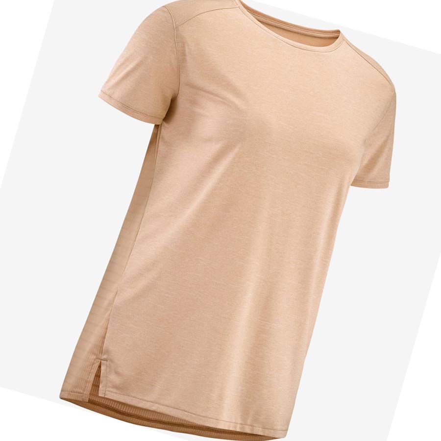 Salomon OUTLINE SUMMER T-shirt Dam Beige | SE1072UZG