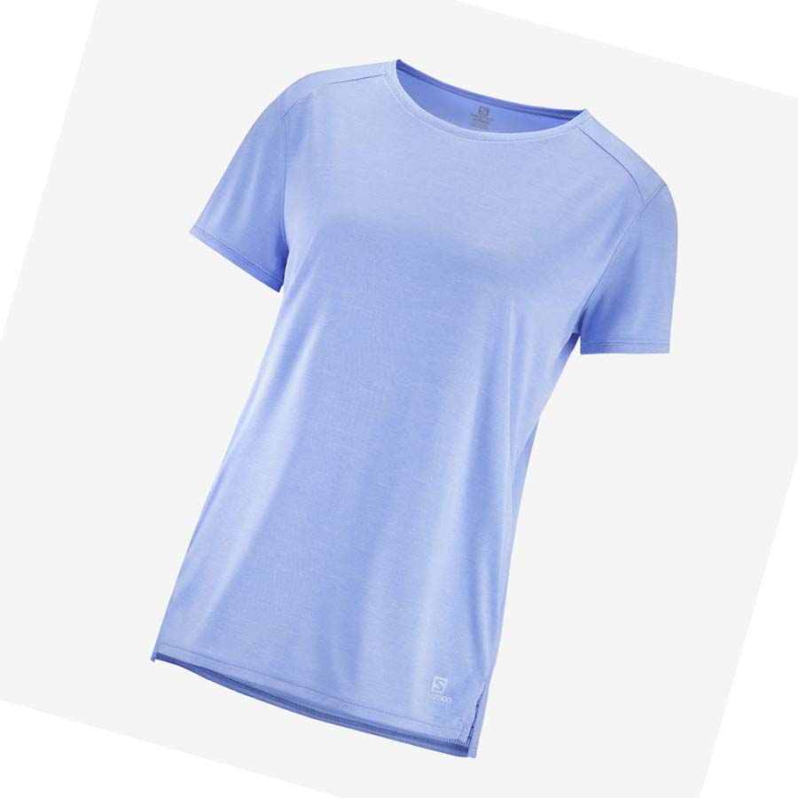 Salomon OUTLINE SUMMER T-shirt Dam Blå | SE1075RVD