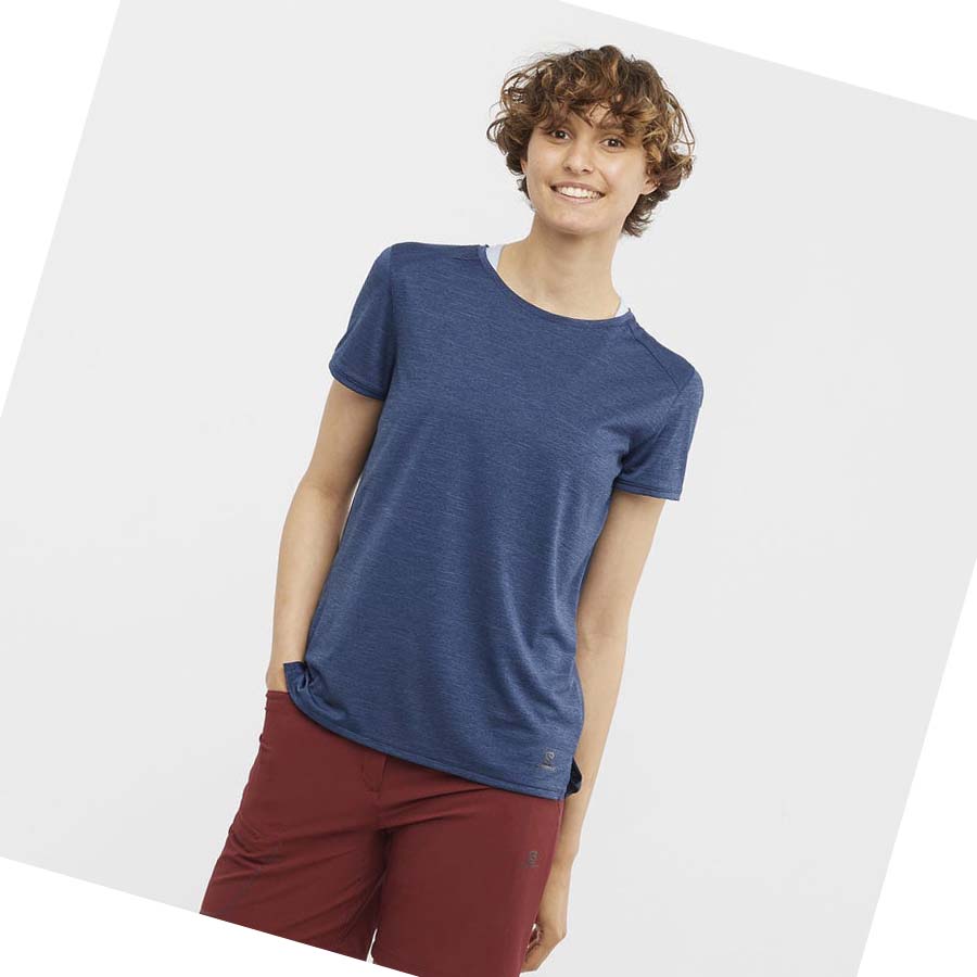 Salomon OUTLINE SUMMER T-shirt Dam Marinblå | SE1077WNB