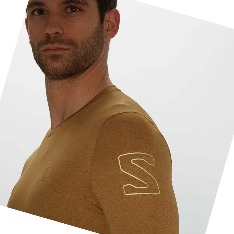 Salomon OUTLINE T-shirt Herr Gula | SE378NWY