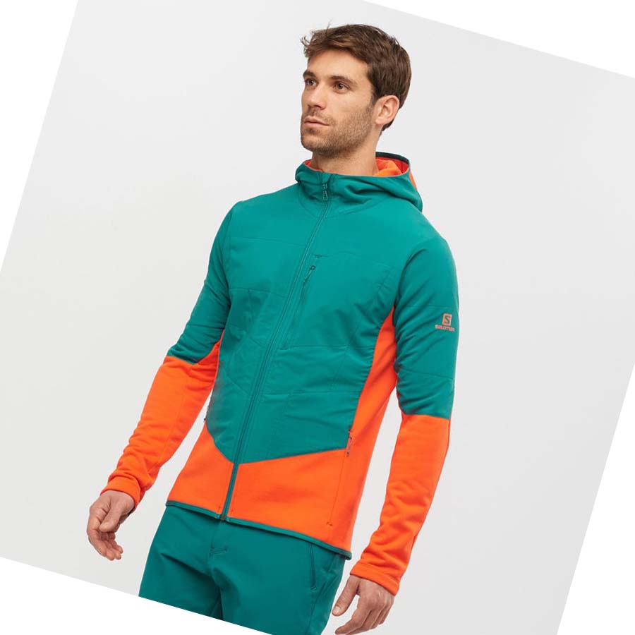 Salomon OUTLINE WARM HYBRID Hoodie Herr Gröna | SE414GSO