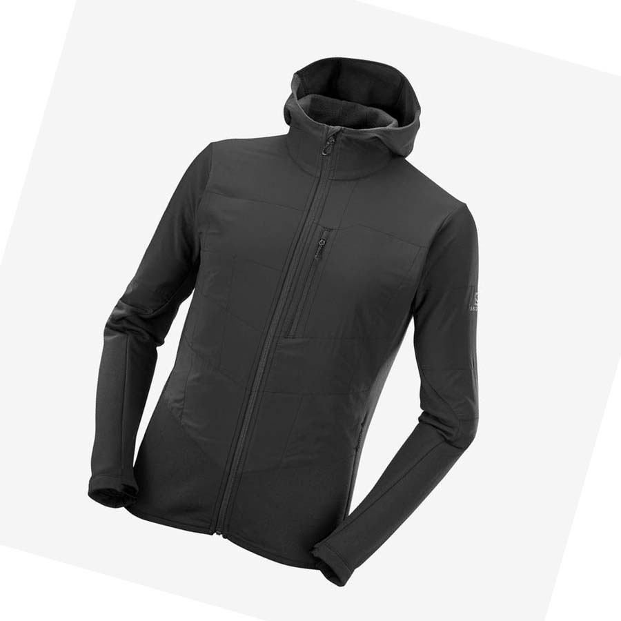 Salomon OUTLINE WARM HYBRID Hoodie Herr Svarta | SE415FDN