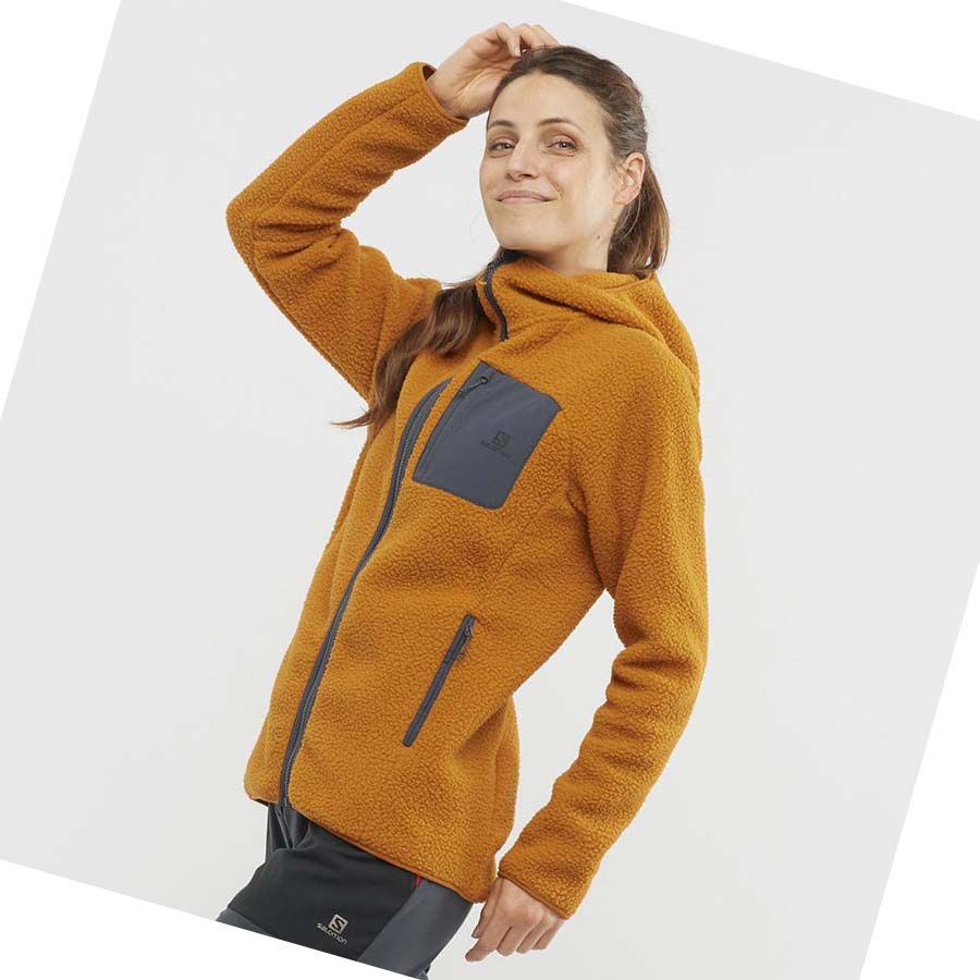 Salomon OUTLINE WARM TEDDY Hoodie Dam Orange | SE1125YXF