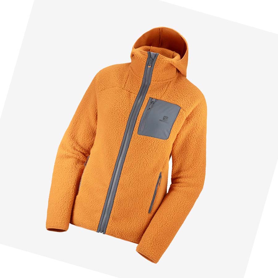 Salomon OUTLINE WARM TEDDY Hoodie Dam Orange | SE1125YXF