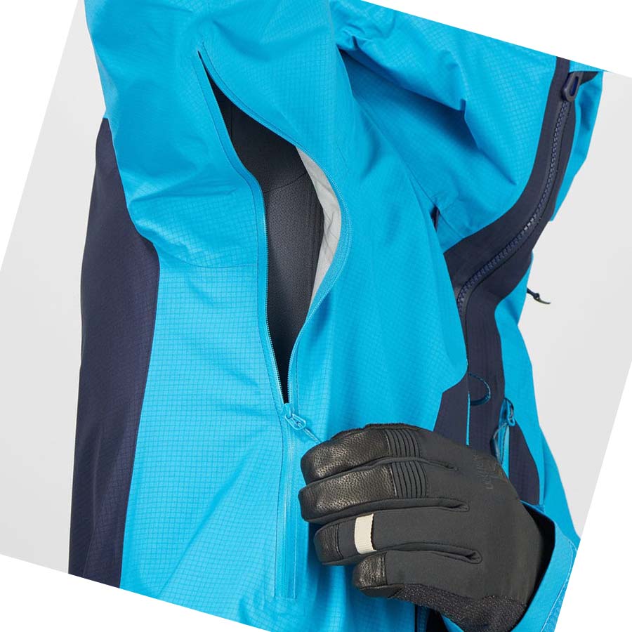 Salomon OUTPEAK GORE-TEX WATERPROOF 3L Jacka Herr Blå | SE349WNB