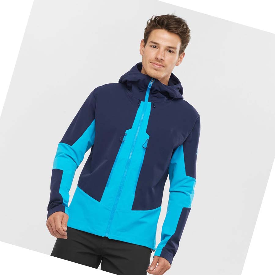 Salomon OUTPEAK SOFTSHELL Jacka Herr Blå | SE369ILH