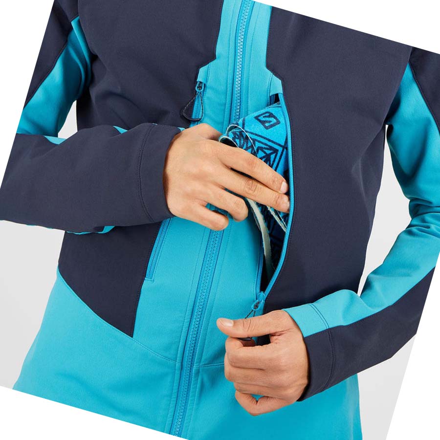 Salomon OUTPEAK SOFTSHELL Jacka Herr Blå | SE369ILH