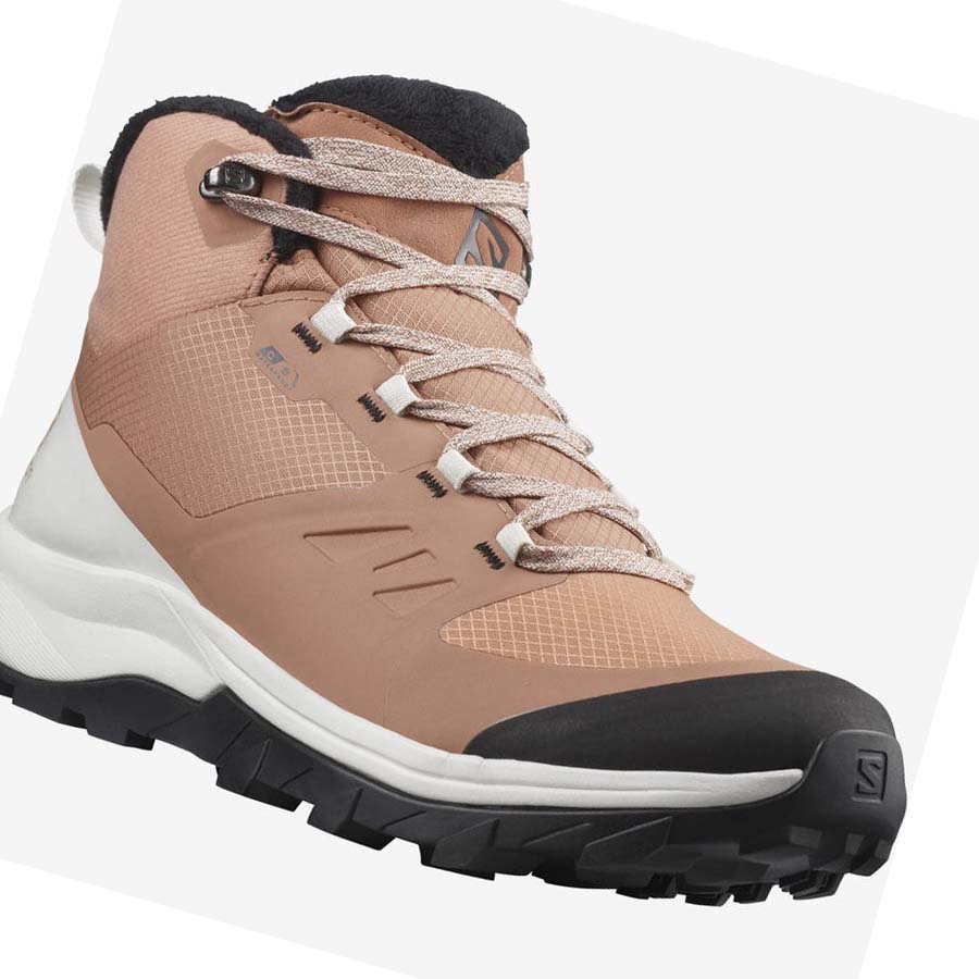 Salomon OUTSNAP CLIMASALOMON™ WATERPROOF Vinterkängor Dam Beige | SE1012GSO