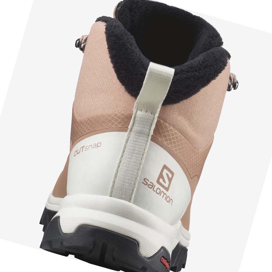 Salomon OUTSNAP CLIMASALOMON™ WATERPROOF Vinterkängor Dam Beige | SE1012GSO