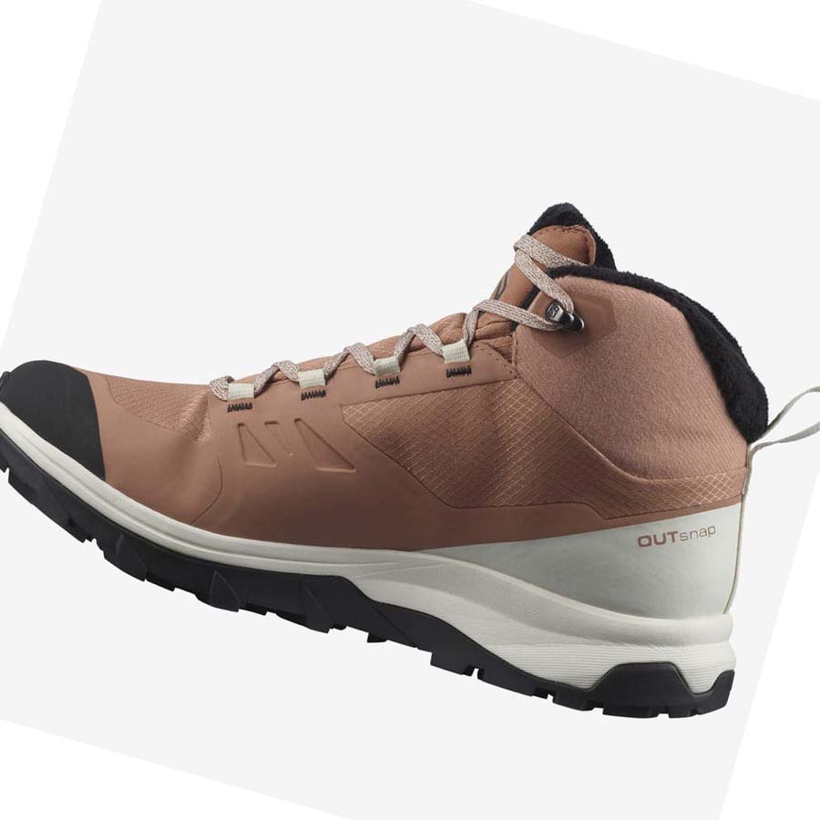 Salomon OUTSNAP CLIMASALOMON™ WATERPROOF Vinterkängor Dam Beige | SE1012GSO