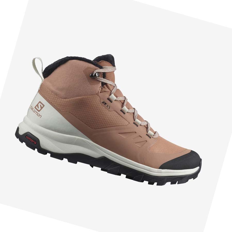 Salomon OUTSNAP CLIMASALOMON™ WATERPROOF Vinterkängor Dam Beige | SE1012GSO